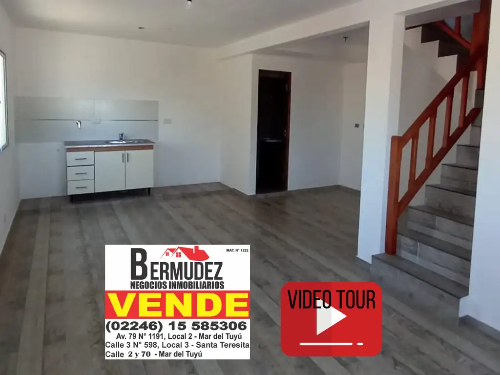 Duplex venta 3 ambientes Mar del tuyu calle 64 entre 1 y costanera a estrenar