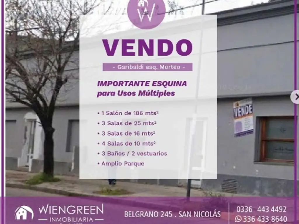 Vendo Importante esquina para usos multiples