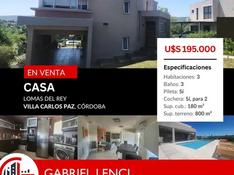 HERMOSA CASA A LA VENTA , BARRIO CERRADO LOMAS DEL REY