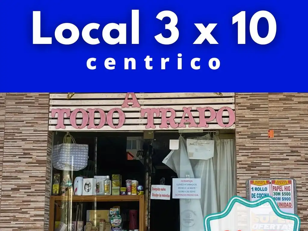 Local 3 x 8, céntrico