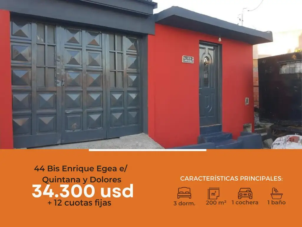 Casa en venta - 3 Dormitorios 1 Baño 1 Cochera - 200Mts2 - Ensenada [FINANCIADA]