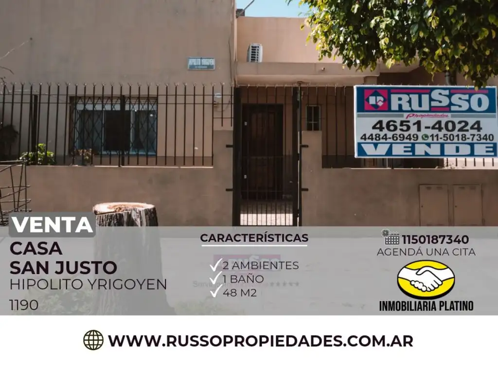 Venta casa 2 ambientes San Justo