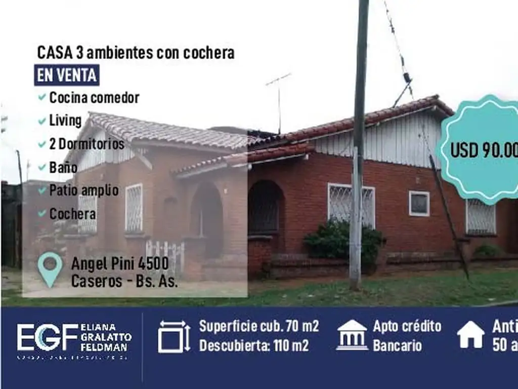 VENTA CHALET 3AMB CON COCHERA