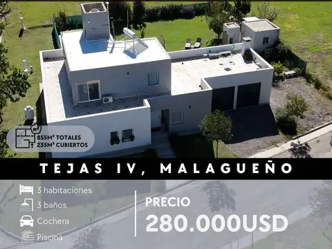 EXCLUSIVA PROPIEDAD DE CATEGORÍA EN B° CERRADO TEJAS 4 - MALAGUEÑO.