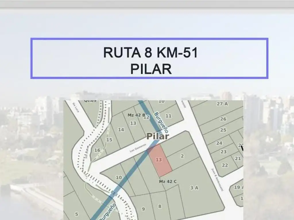 Terreno en venta - Ruta 8 km. 51 Pilar