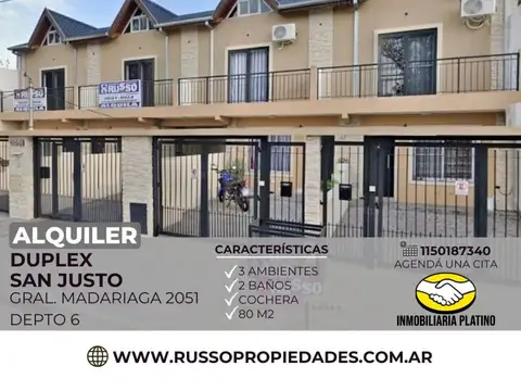 Alquiler duplex 3 ambientes San Justo