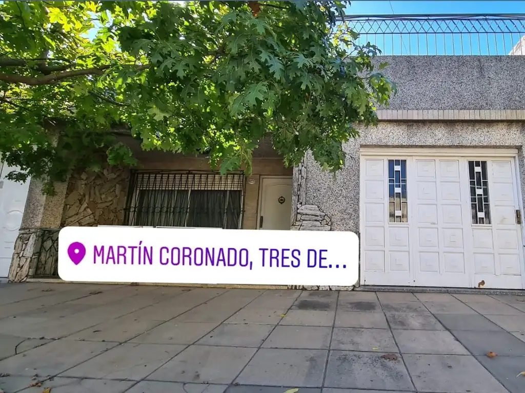 EN VENTA EN MARTIN CORONADO CASA SOBRE LOTE DE 10X18; DE 3 AMBIENTES EN MUY BUEN ESTADO - FICHA 8600