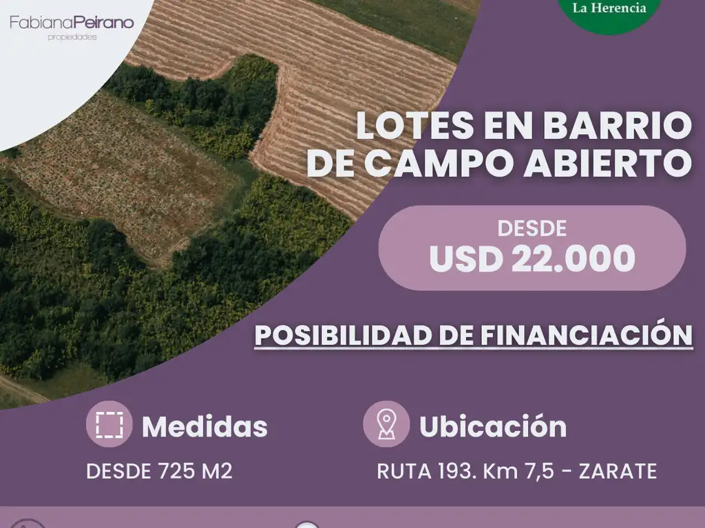 LOTES EN BARRIO DE CAMPO ABIERTO - FINANCIACIÓN