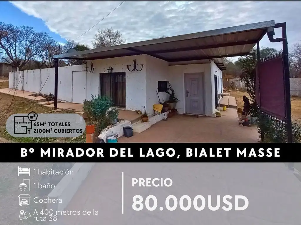 PROPIEDAD CON TERRENO DE 2100m² EN B° MIRADOR DEL LAGO, BIALET MASSÉ