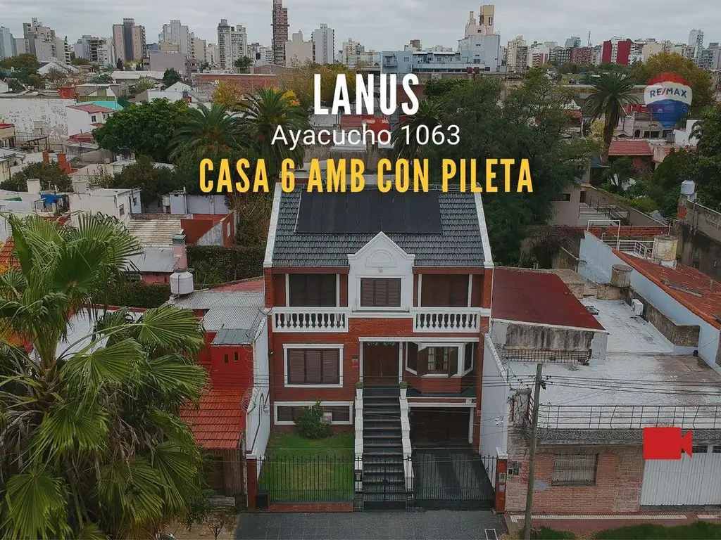 Casa 6 ambientes con jardín y pileta, Lanus