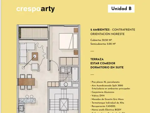 Excelente Departamento Al Frente con Balcón aterrazado