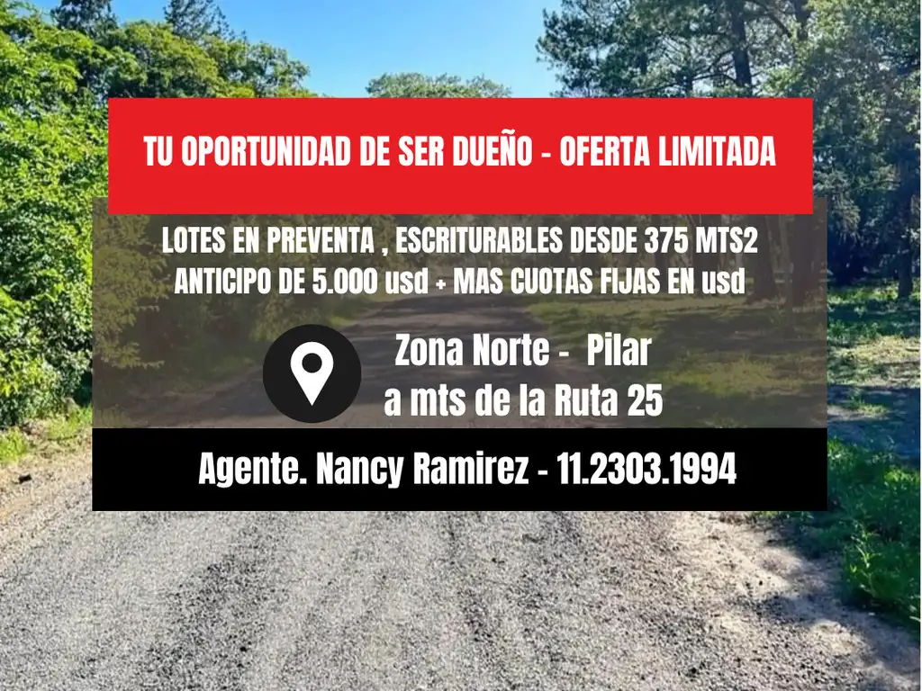 Terrenos *ESCRITURABLES* en PILAR- OPORTUNIDAD PREVENTA EXCLUSIVA ~EXCELENTE UBICACIÓN a metros de *PILAR DEL ESTE* ZONA EN CRECIMIENTO, LO QUE GARANTIZA LA RENTABILIDAD DE TU INVERSIÓN«