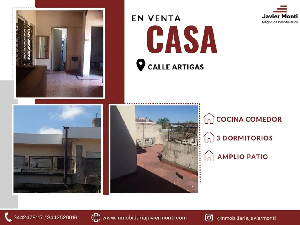 CASA CENTRICA SOBRE CALLE ARTIGAS