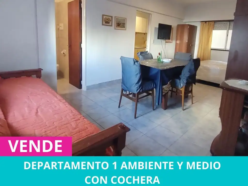 VENTA. DEPARTAMENTO 1 AMBIENTE Y MEDIO CON COCHERA- LAS HERAS 2500 MAR DEL PLATA