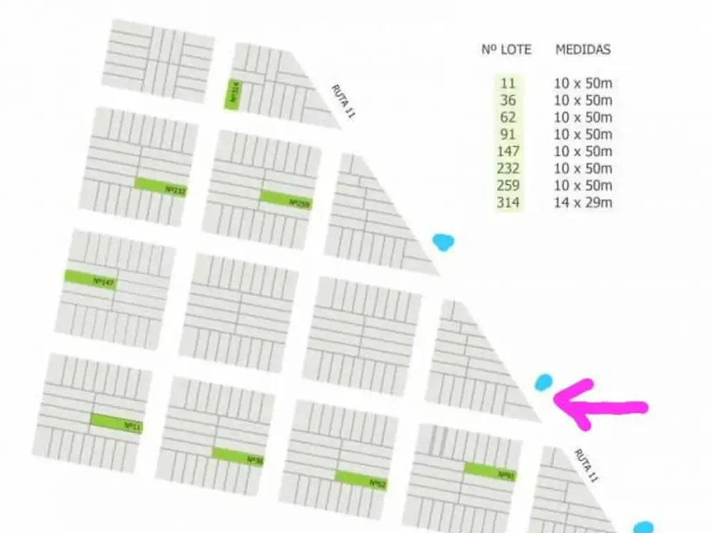 Lote en Timbues en DON FERRUCCIO sobre ruta 11