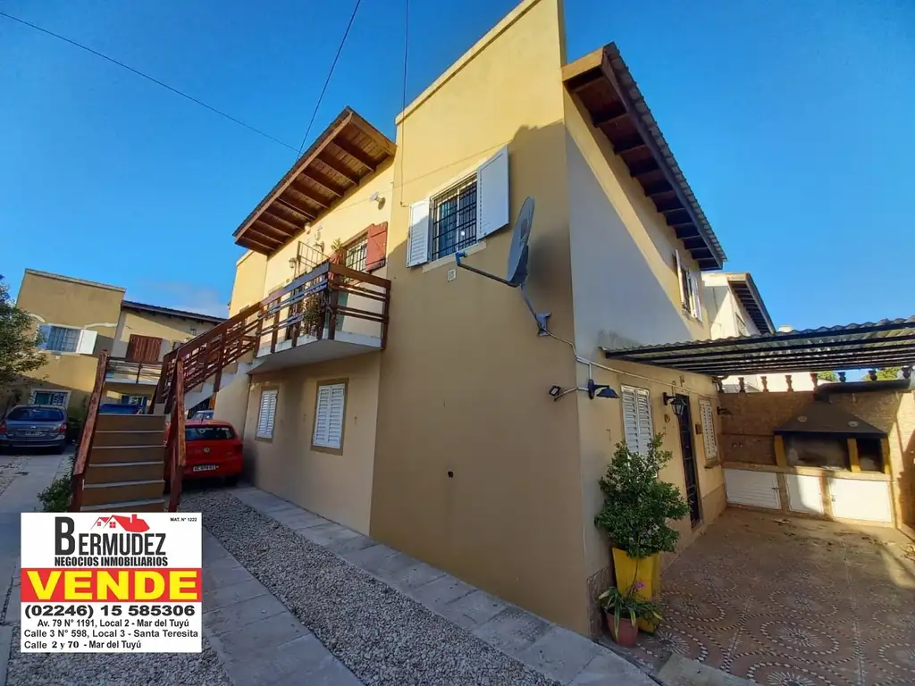 Venta Depto tipo casa 3 Amb Calle 56 e/ 3 Y 4 Mar Del Tuyu. Muy buena ubicación