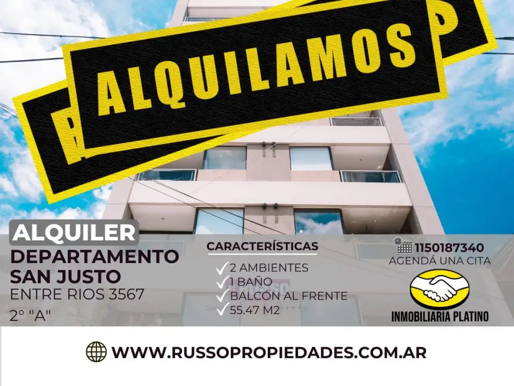 Alquiler Departamento 2 ambientes San Justo