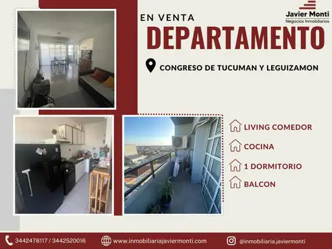 DEPARTAMENTO DE 1 DORM CENTRICO - EXCELENTE UBICACION