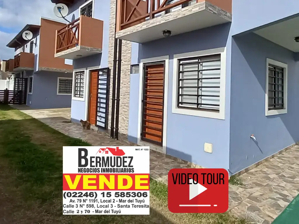 Duplex venta 3 ambientes Mar del tuyu calle 1 entre 85 y 86 (nro 8548)