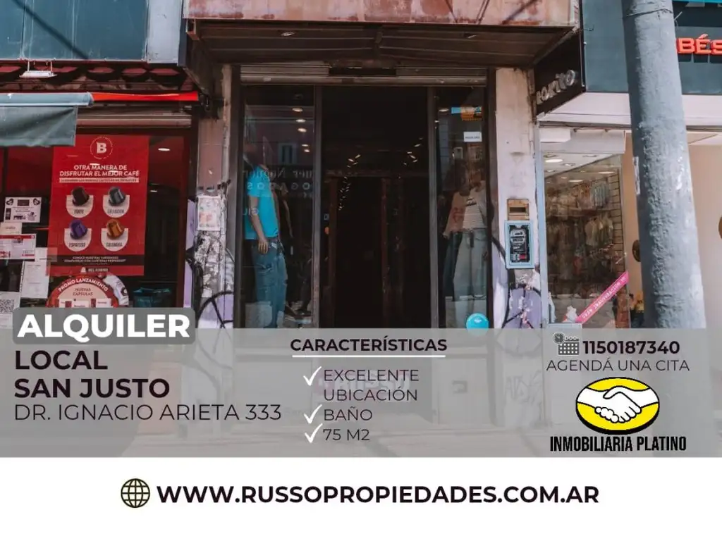 Alquiler local peatonal San Justo