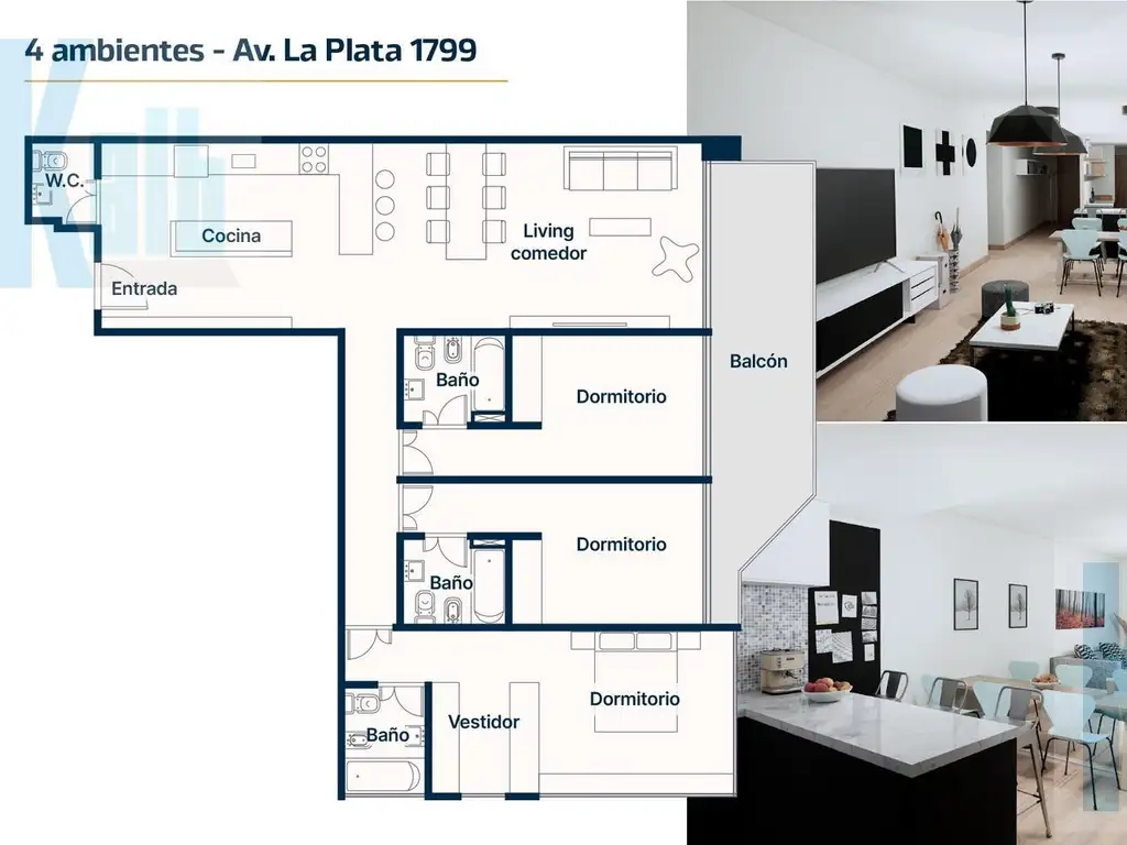 Departamento 4 amb - Boedo