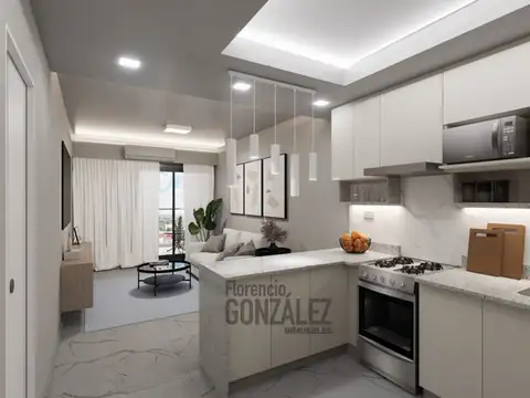 Departamento 2 ambientes con 2 baños