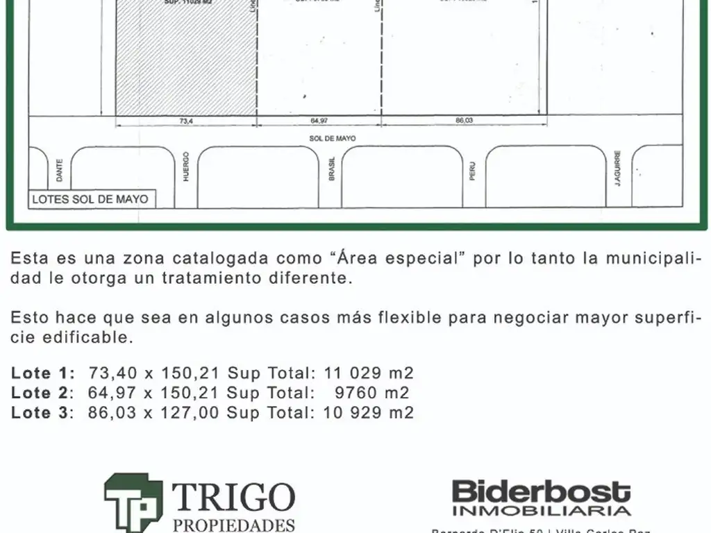 3 lotes 33.000 m2 para construir CORDOBA cerca de Ruta 20 Financiación y permuta Inversion