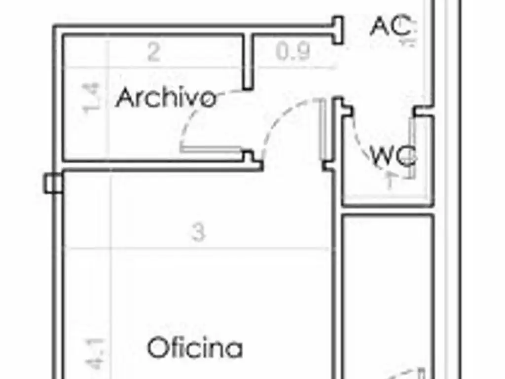 Oficina de 16m2 con baño y archivero