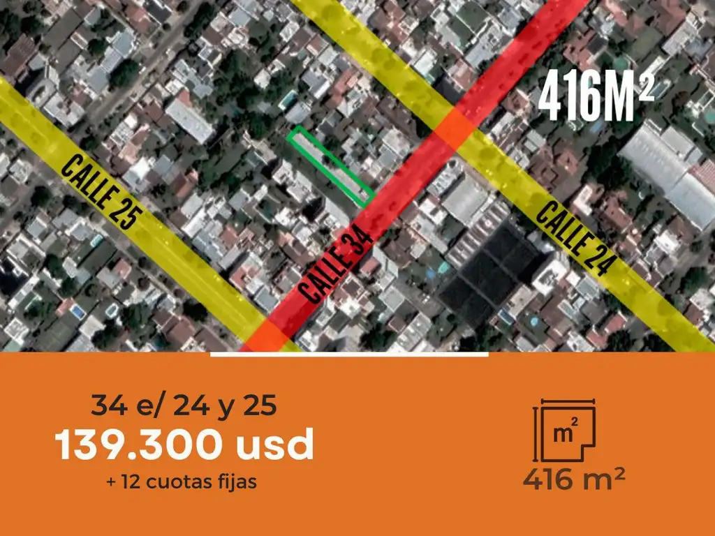 Terreno en venta - 12 cocheras - 416Mts2 - La Plata [FINANCIADO]