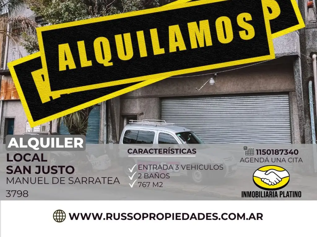 Alquiler galpón 767 m2 San Justo