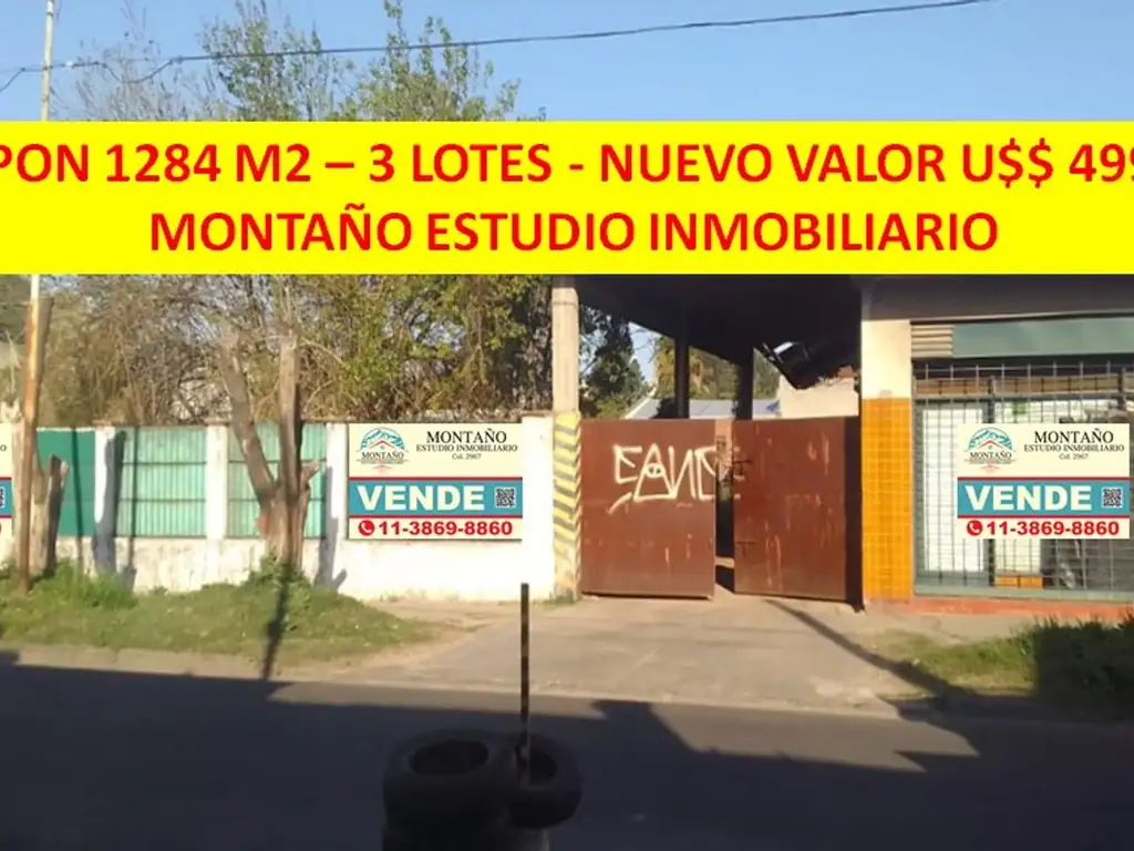 VENTA- GALPON - 3 LOTES - TERRENO- HAEDO SUR