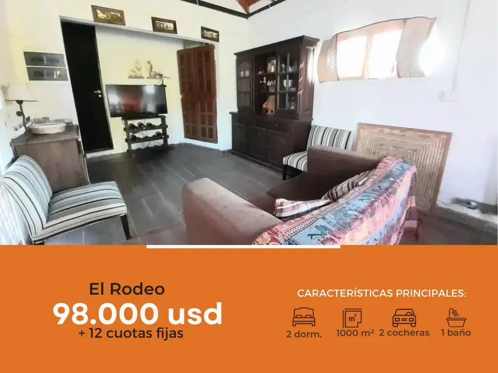 Casa en venta - 2 dormitorios 1 baño 2 cocheras - 1000mts2 - El Rodeo, Abasto [FINANCIADA]