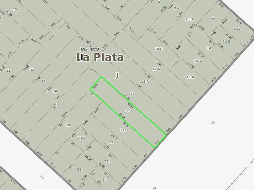 Terreno en venta La Plata calle 72 e/ 10 y 11 Dacal Bienes Raices