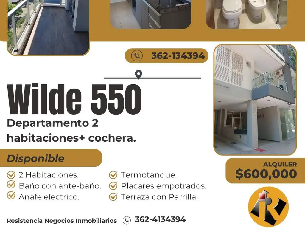 DEPARTAMENTO EN ALQUILER WILDE 550