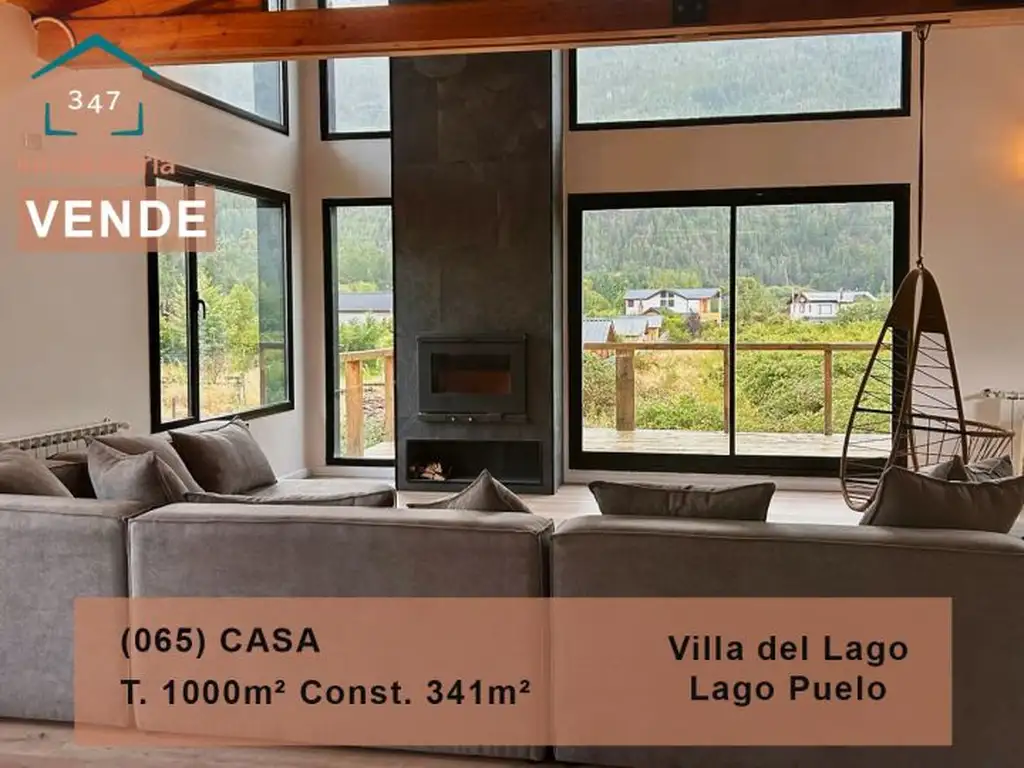 (065) CASA con 1000 m2 de terreno en Villa del Lago, Lago Puelo