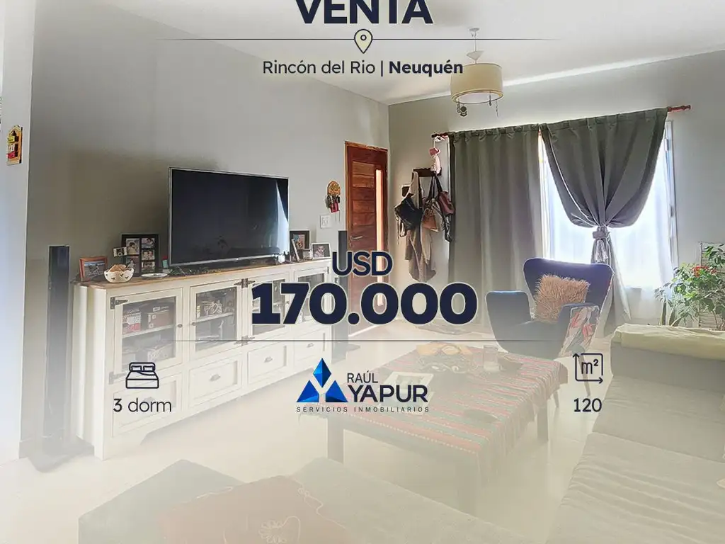 VENTA CASA 3 DORMITORIOS, RINCON DEL RÍO, NEUQUÉN