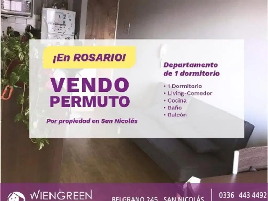 Departamento de 1 dormitorio en Rosario