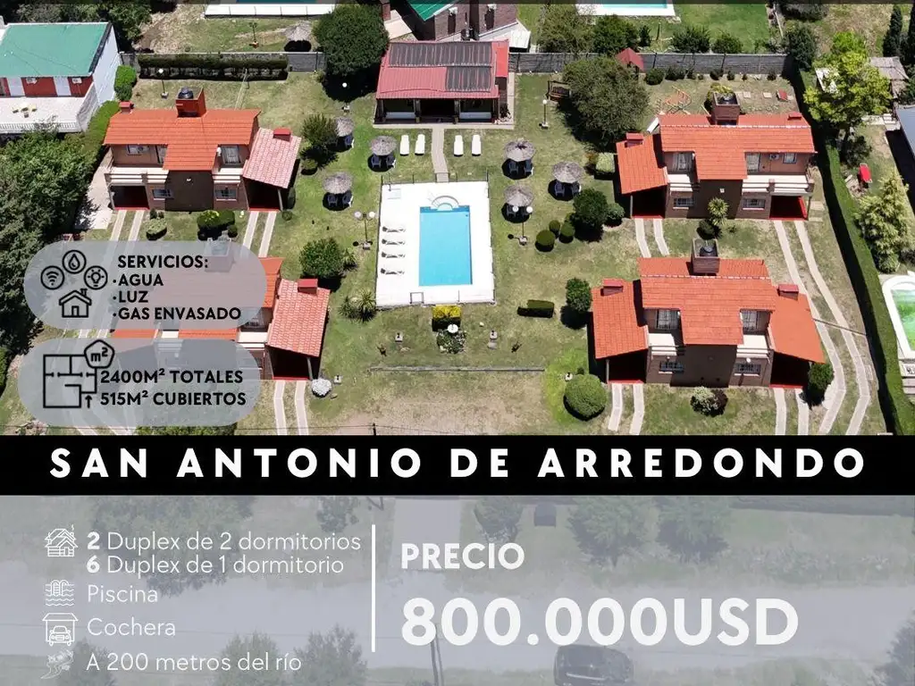 COMPLEJO TURÍSTICO DE CATEGORÍA COMPUESTO POR 8 DUPLEX (42 PLAZAS) SAN ANTONIO DE ARREDONDO