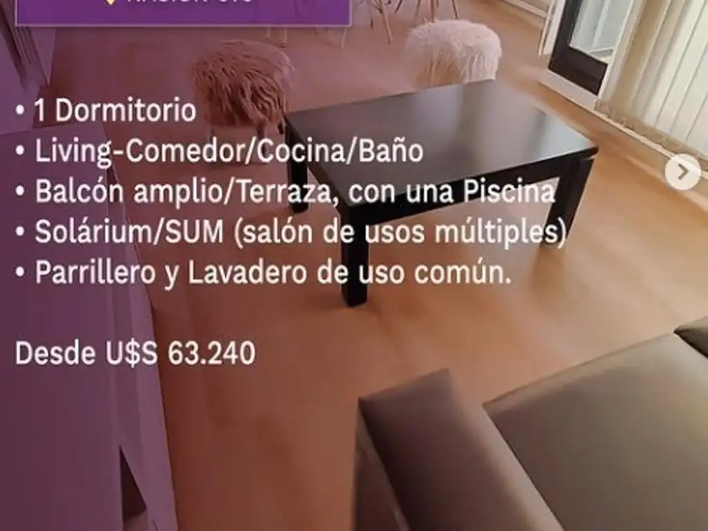 Vendo Departamento de 1 Dormitorio en Edificio Premium