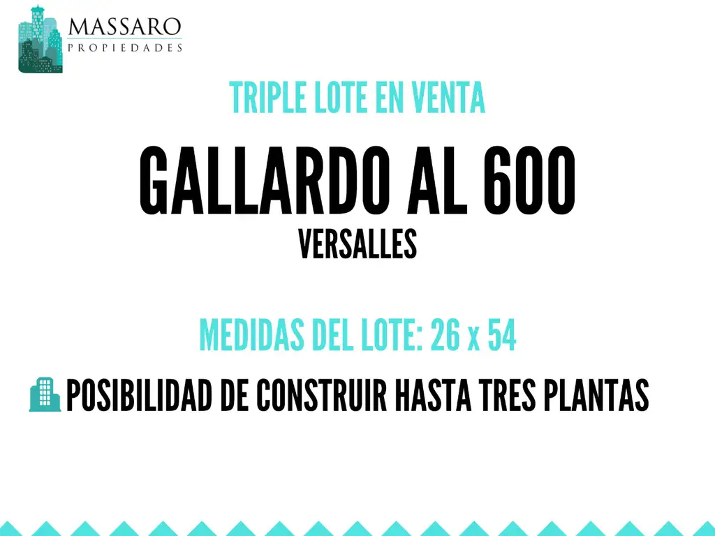 Triple lote en venta, Versalles