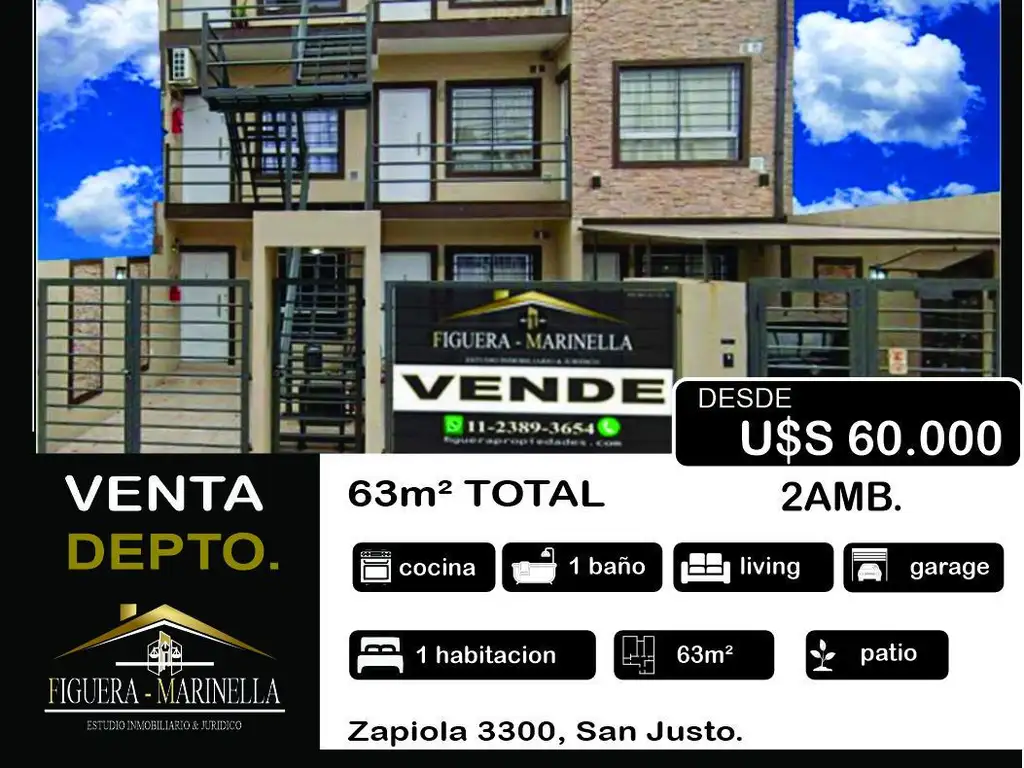 Hermosos Departamentos A Estrenar De 2 Ambientes Con Patio Y