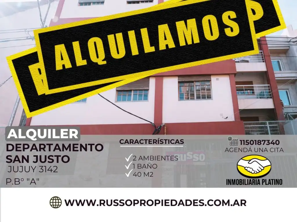 Alquiler departamento San Justo 2 ambientes