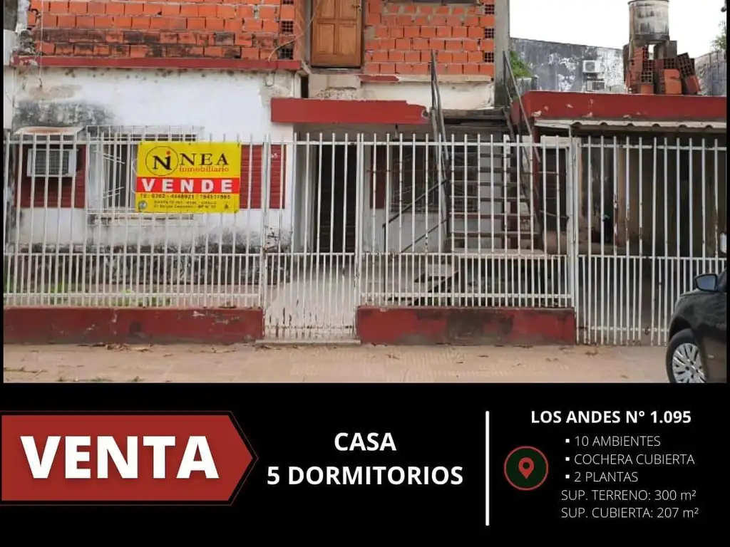 Casa de 5 dormitorios con amplio terreno