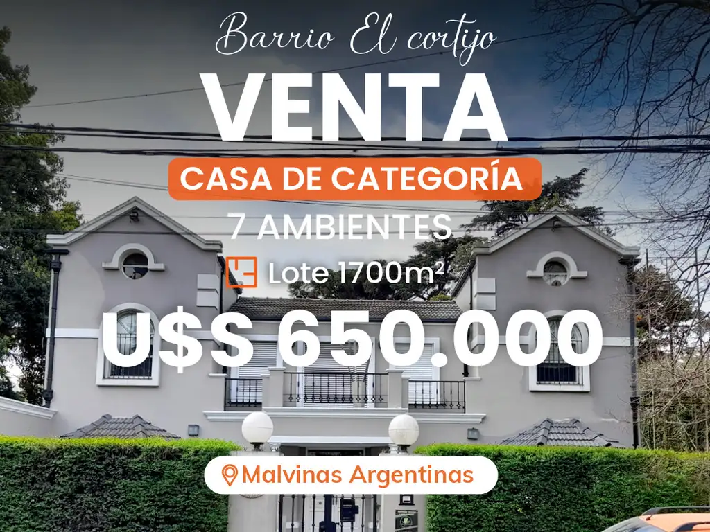 VENTA CASA DE CATEGORIA - BARRIO EL CORTIJO.