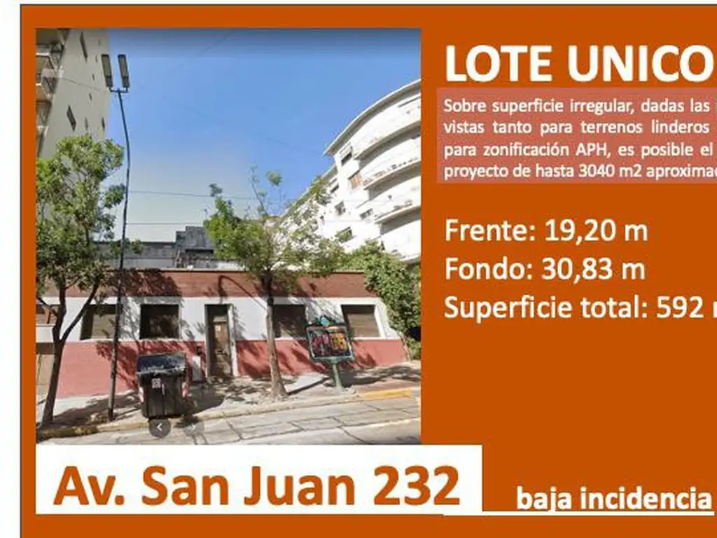 Terreno único - EN VENTA - San Telmo - Baja Incidencia - 3040 m2