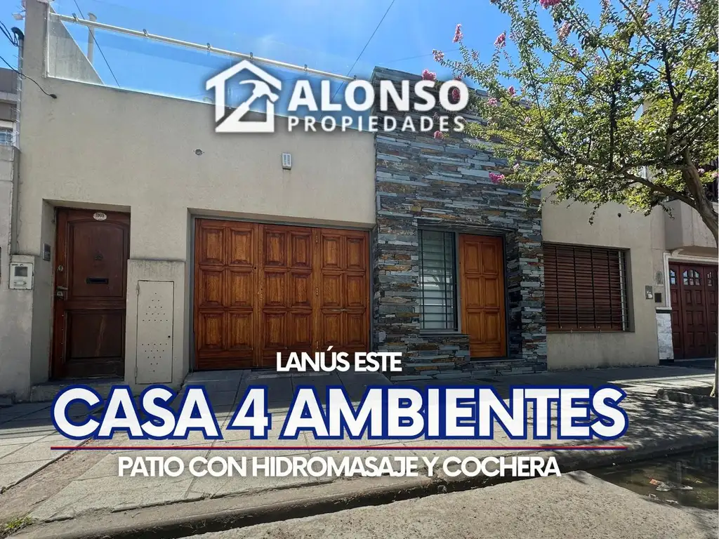 CASA 4 AMBIENTES CON PATIO Y COCHERA EN VENTA EN LANUS