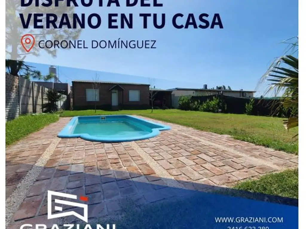 HERMOSA CASA DE FIN DE SEMANA EN CORONEL DOMINGUEZ - VENTA