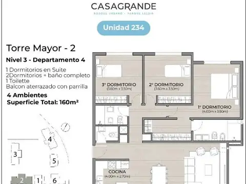 SEMIPISO EN VENTA :: CASAGRANDE-Bosque Urbano  EN POZO