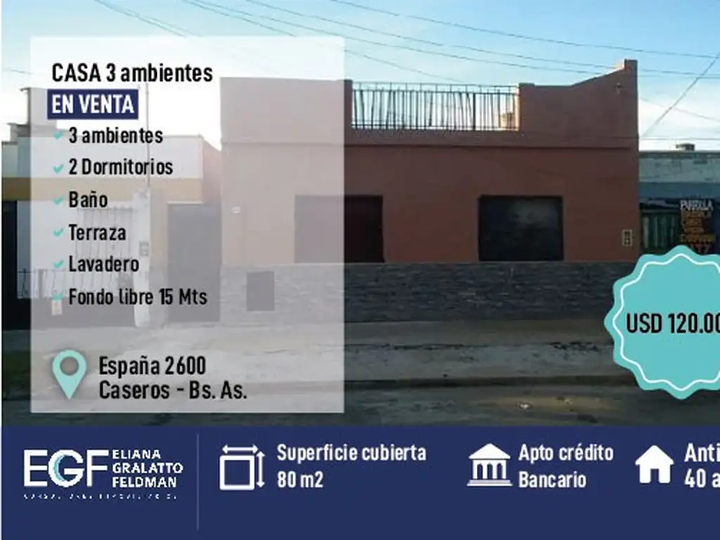 VENTA CASA 3 AMB