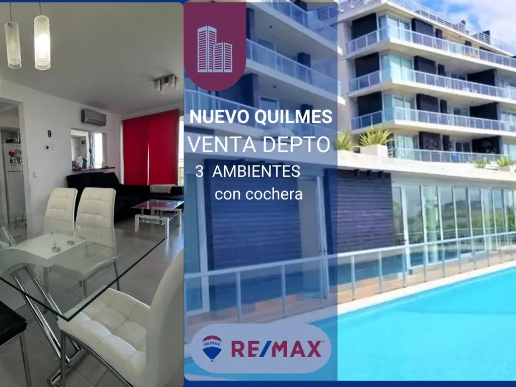 VENTA 3 AMBIENTES  CON COCHERA EN  NUEVO QUILMES